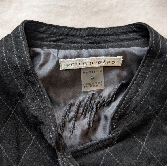 Vintage Peter Nygard Women's Jacket Suede Leather And Knit Zip Up Size M Petites - Picture 6 of 16